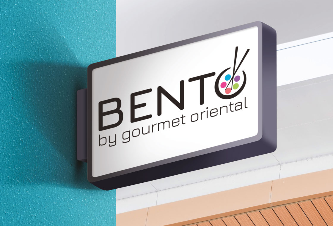Bento takeaway outdoor sign with logo