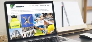 Laptop displaying a page of the Ffrench website