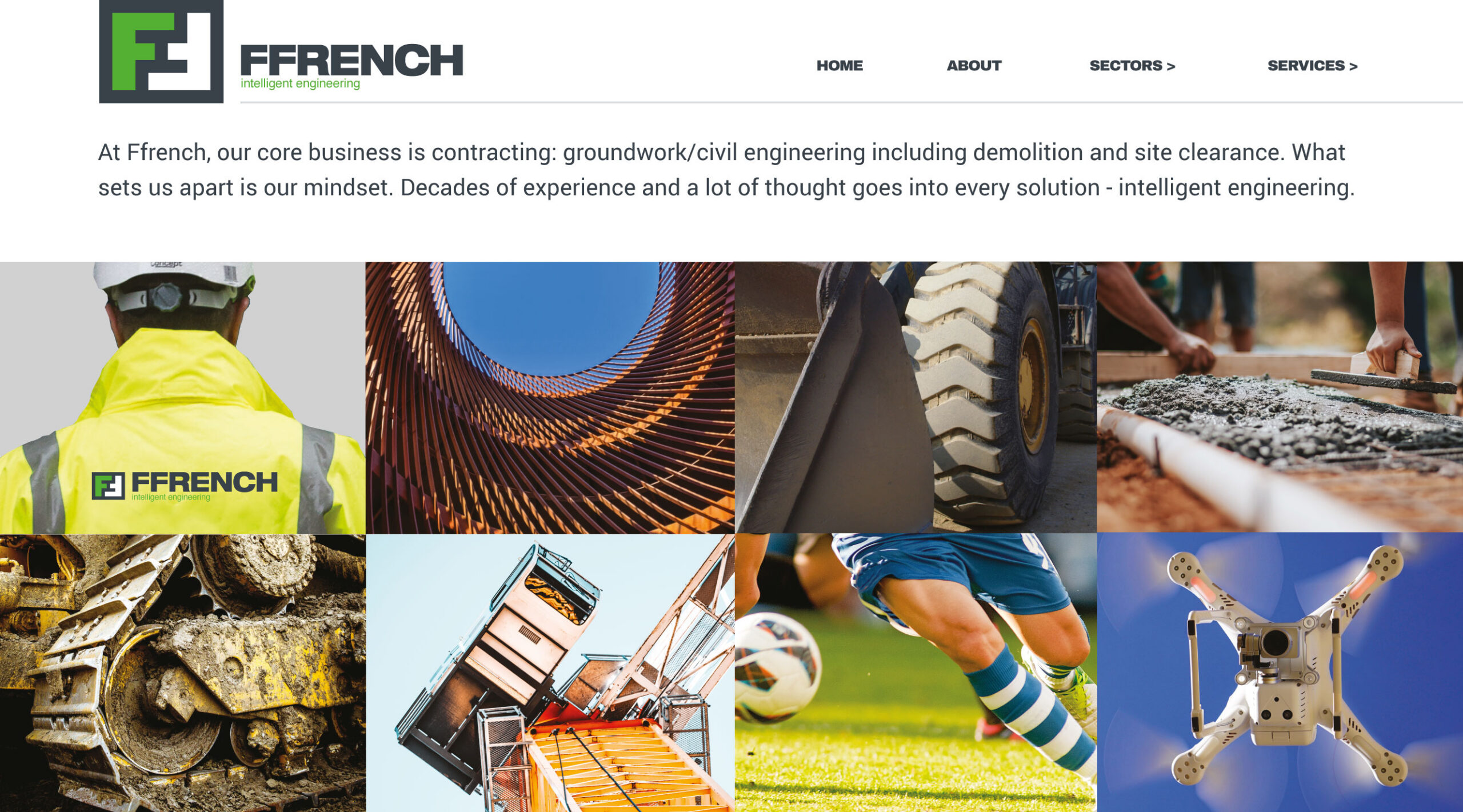 Ffrench Header Ffrench website main header section on Home page