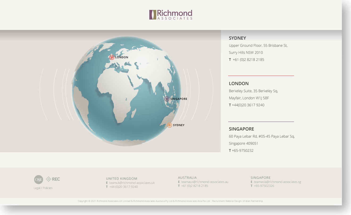 Richmond-Contact Page View of a laptop displaying the Richmond Associates Contact page