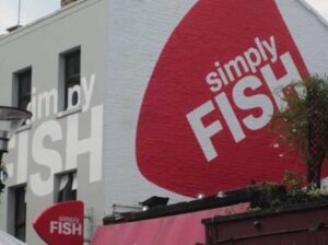 Simply Fish branding - their building viewed from outside